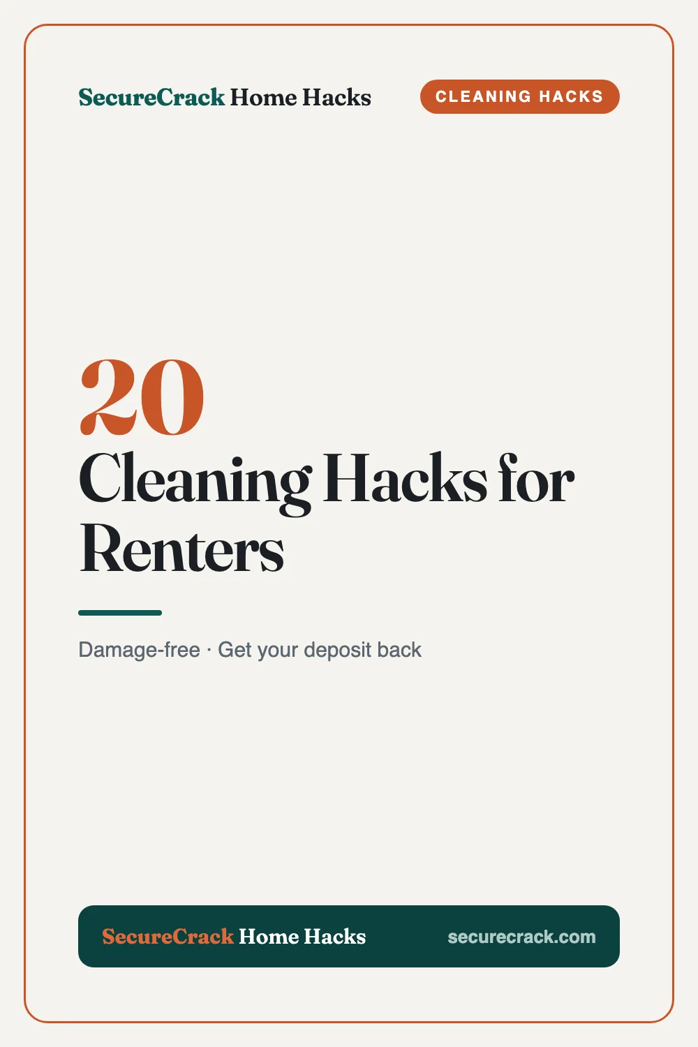 20 Cleaning Hacks for Renters — SecureCrack Home Hacks